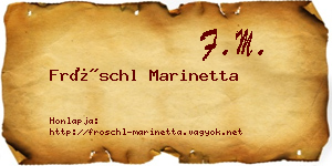 Fröschl Marinetta névjegykártya
